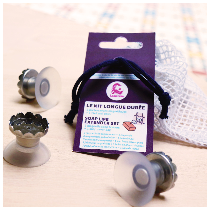 Mise en scène du packaging du kit et des produits